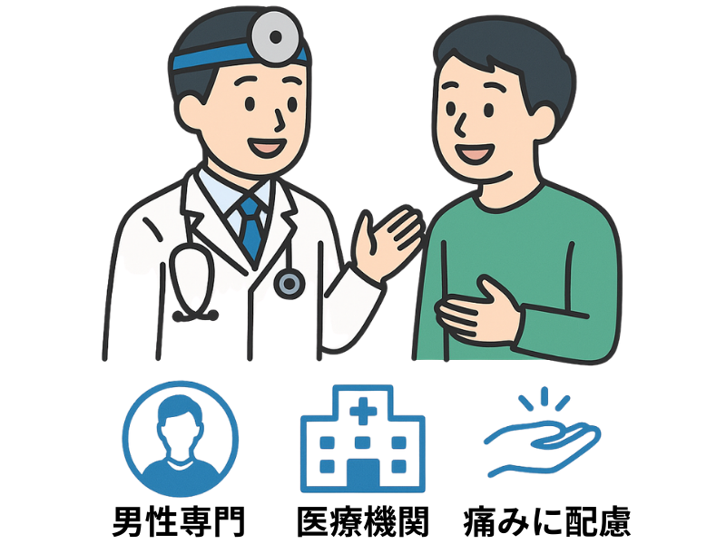 ゴリラクリニックの3つの強みを示すイラスト