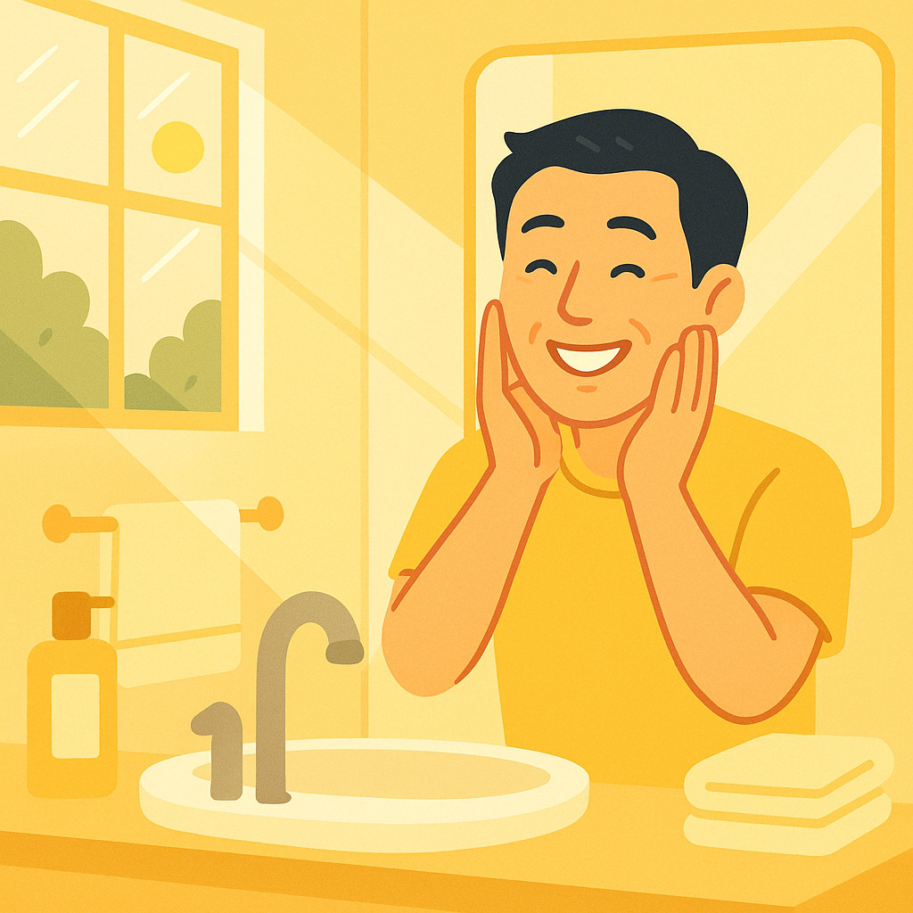 ヒゲ脱毛後の爽やかな表情の男性
